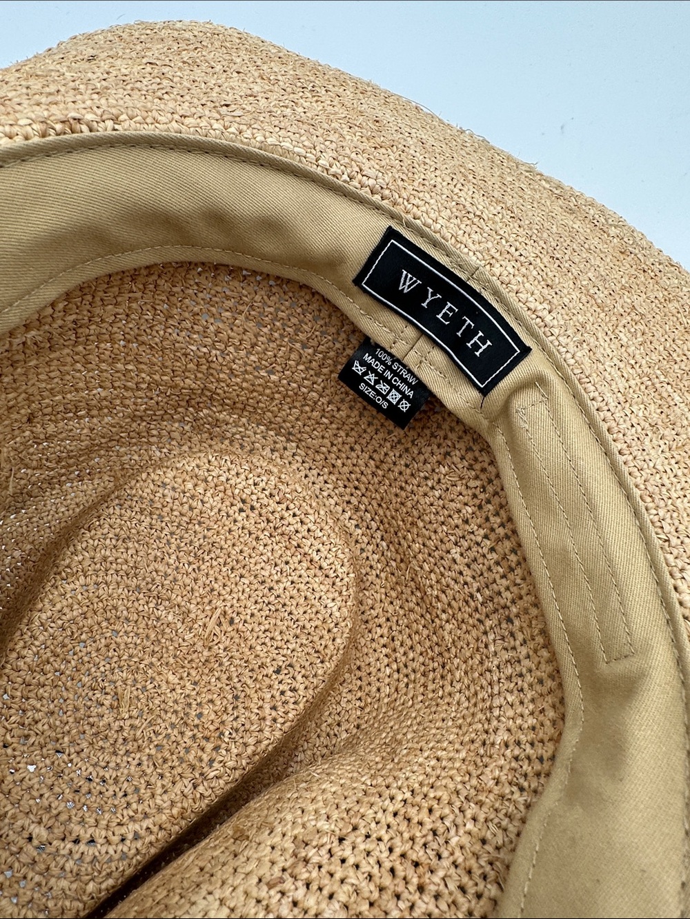 Wyeth Reed Shell Trim Band Raffia Rancher Hat Like New - Picture 7 of 11